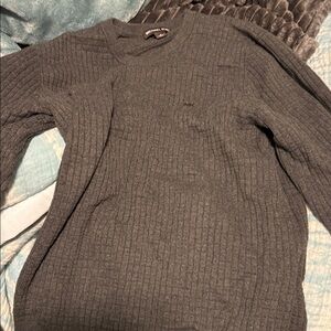 Michael Kors Charcoal Ribbed Knit Sweater